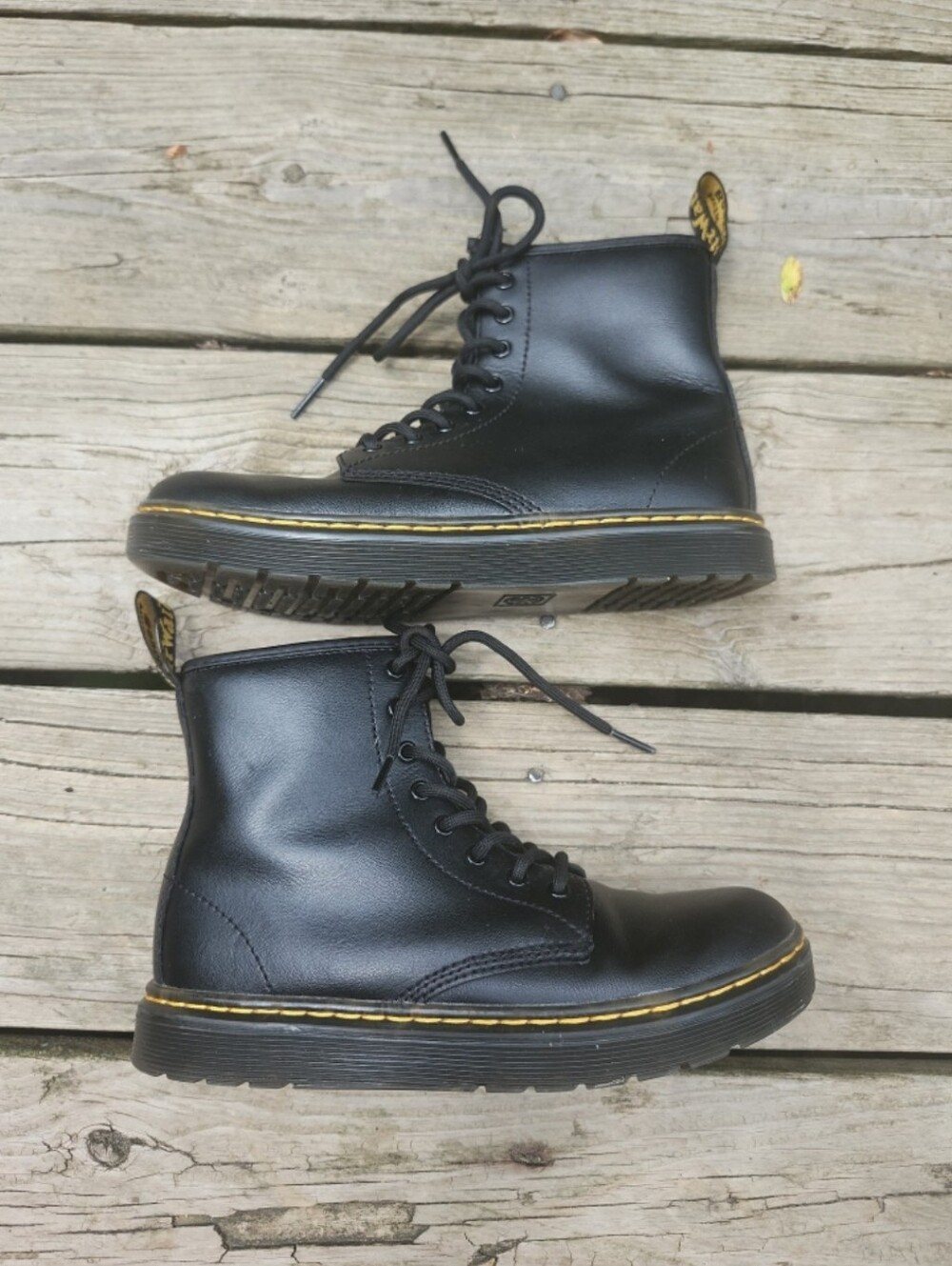 Dr Martens "Zavala" kids black Combat boots EUC! KIDS SIZE 3